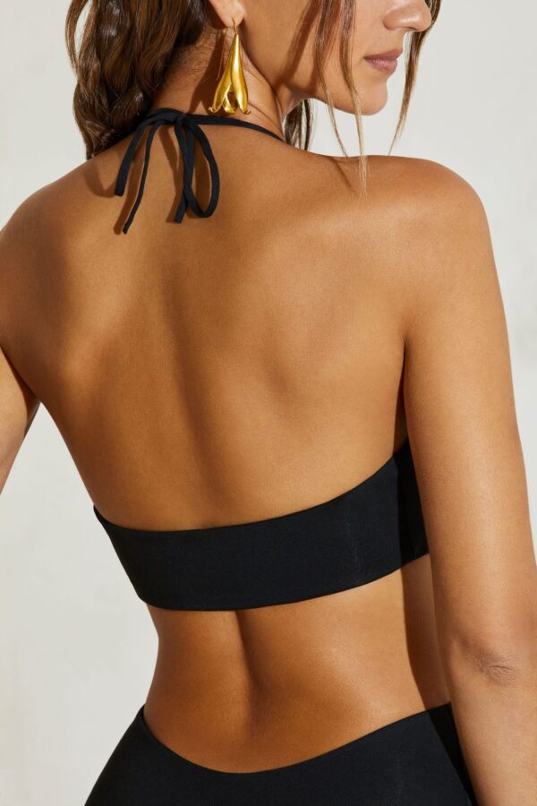 Halterneck Cut Out Mini Dress in Black - Image 7