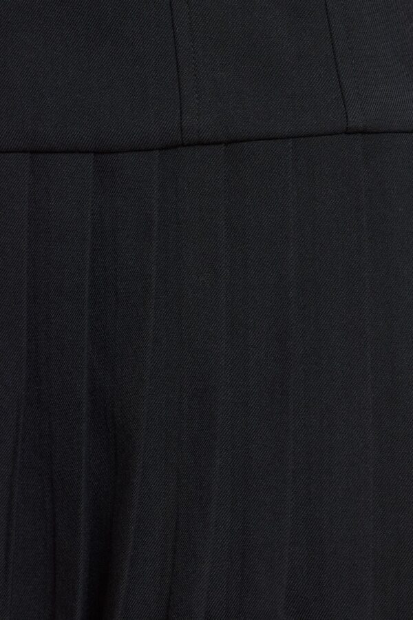 Brushed Twill Drop Waist Kilt Mini Dress in Black - Image 7