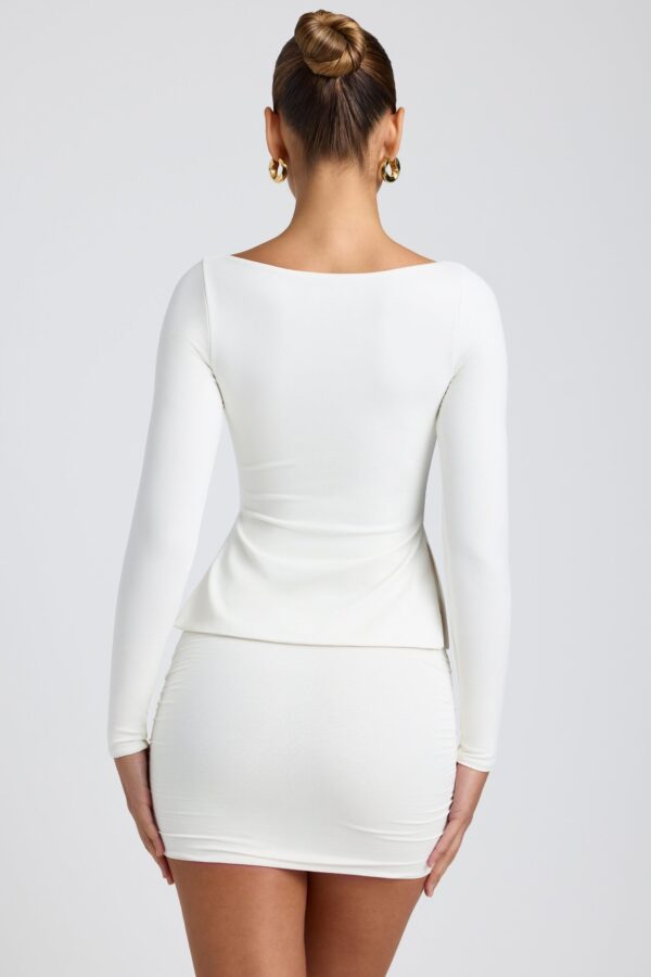 Modal Sweetheart-Neck Top in White - Image 2