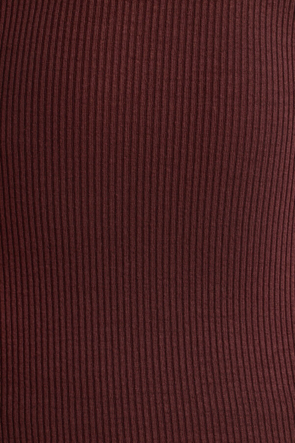 Ribbed Modal Crew Neck Top in Espresso - Image 4