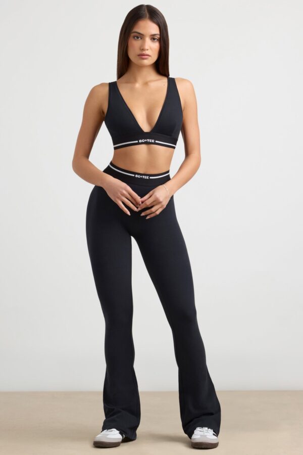 High-Waist Kick Flare Trousers in Black - Image 8