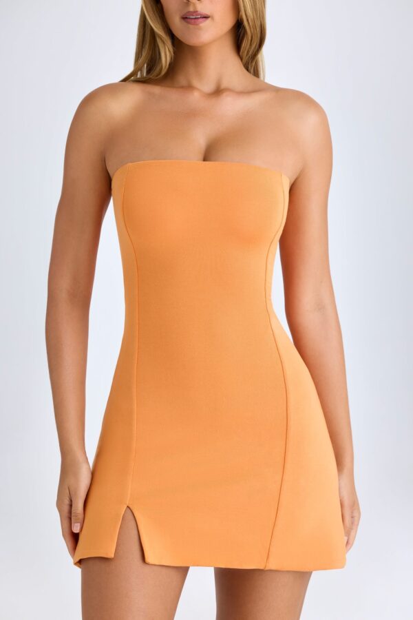 Modal Bandeau Mini Dress in Sunset Orange - Image 5