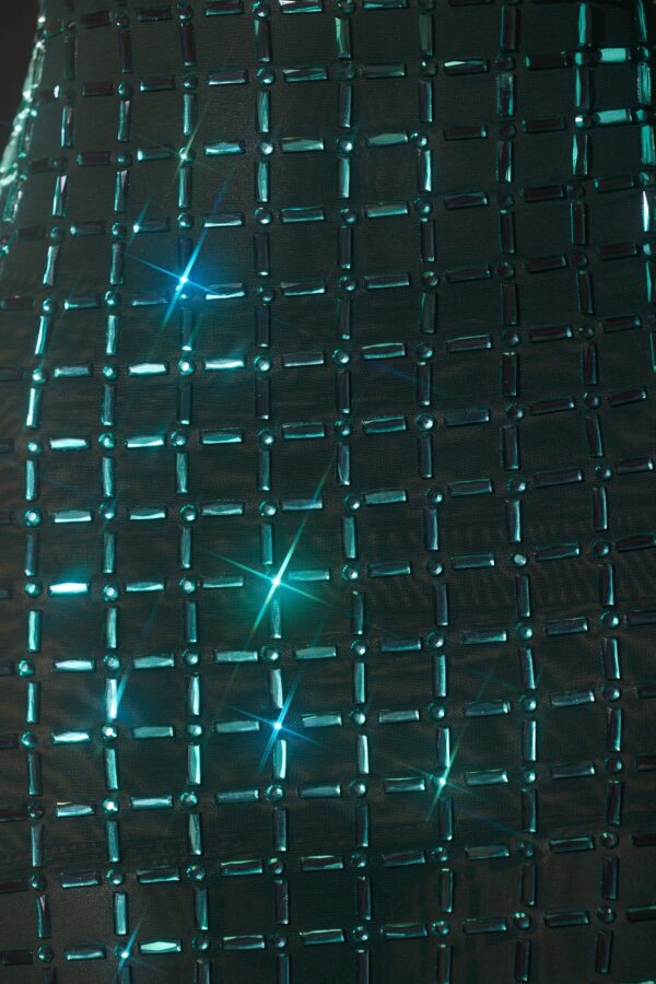Embellished Open-Back Midaxi Dress in Emerald Green - Image 4